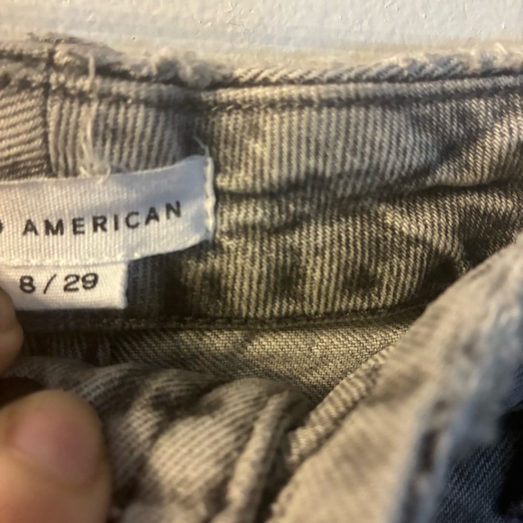 Good American Good Boy gray distressed high rise straight leg jeans Size 8/29 - Picture 5 of 10